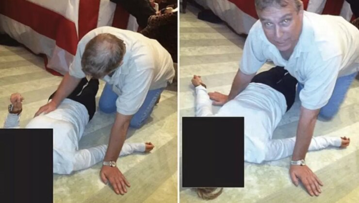 Yeni Epstein belgelerinde şok Prens Andrew detayı! Yerdeki kadının üzerine eğilmiş