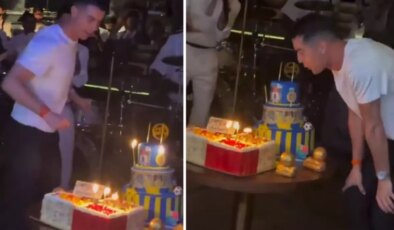 Cristiano Ronaldo, 41. doğum gününü kutlarken görüntülendi