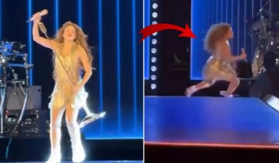 Dünyaca ünlü şarkıcıdan korkutan kaza! Dengesini kaybedip yere düştü