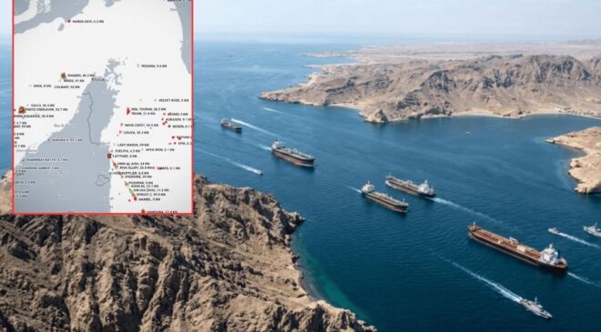 Hürmüz Boğazı’ndaki hareketlilik, takip sisteminde böyle görüntülendi