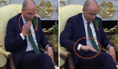 İrlanda Başbakanı Micheal Martin’in Beyaz Saray’daki talihsiz anları: Kameraları unuttu, pantolonundaki lekeyi kendi yöntemiyle temizledi