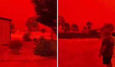 Kıyamet alameti gibi, Avustralya’da gökyüzü kan kırmızıya boyandı