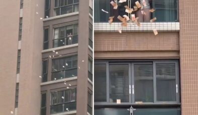 Gökten servet yağdı: Pencereden aşağı milyonları savurdu