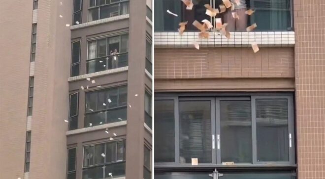 Gökten servet yağdı: Pencereden aşağı milyonları savurdu