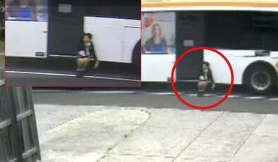 Otobüsün kapısına sıkışan 12 yaşındaki kız çocuğu böyle sürüklendi