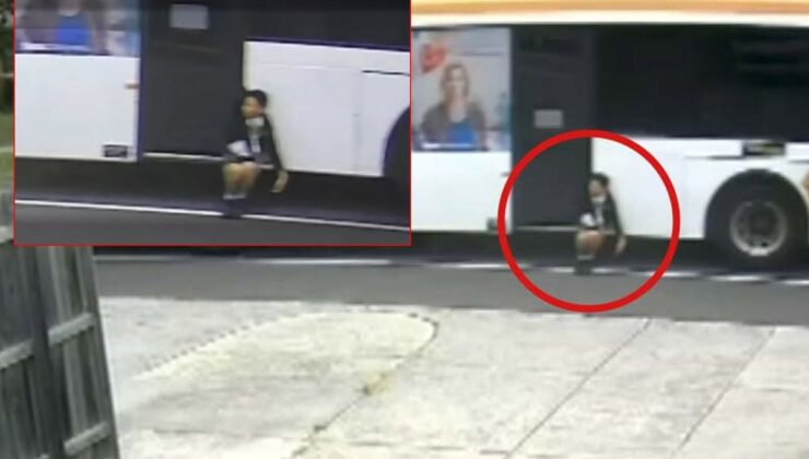 Otobüsün kapısına sıkışan 12 yaşındaki kız çocuğu böyle sürüklendi