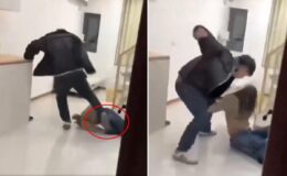 Skandal görüntü! Tüm birikimini hiç eden eşini böyle darbetti