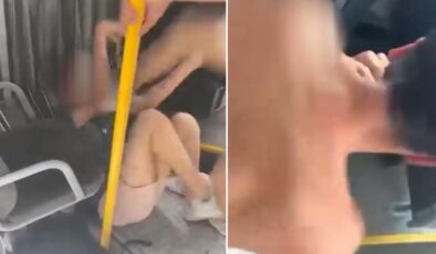 Belçika’da olay görüntü! Bir grup göçmen otobüsteki genci öldüresiye dövdü