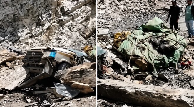 Hindistan’da dev kayalar taksiyi ezdi, 13 kişi hayatını kaybetti