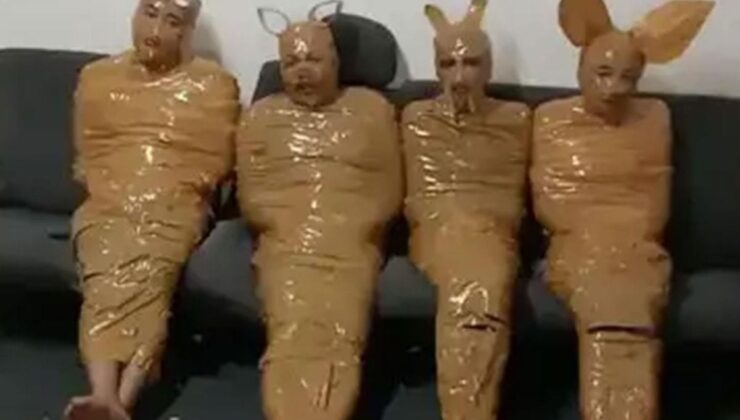 Mahalleliden hırsızlara sıra dışı tuzak: Yakalayıp koli bandıyla "Teletabilere" benzettiler