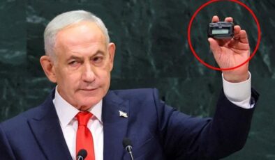 Netanyahu elindeki çağrı cihazıyla BM kürsüsünden tüm dünyayı tehdit etti