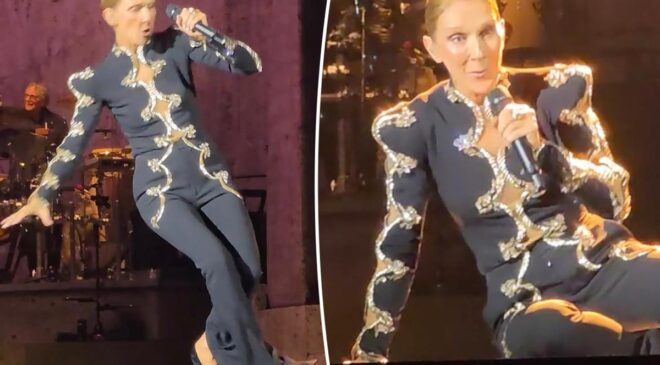 Céline Dion sahnede düştü, hiçbir şey olmamış gibi konsere devam etti