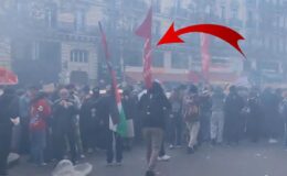 Fransa’daki protestolarda TİP bayrağı sürprizi