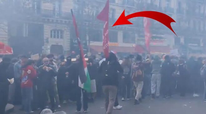 Fransa’daki protestolarda TİP bayrağı sürprizi