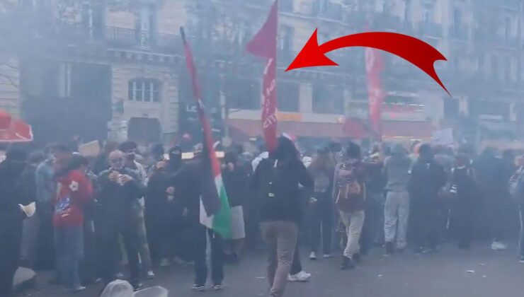Fransa’daki protestolarda TİP bayrağı sürprizi