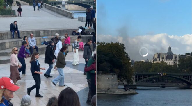 Paris’in iki farklı yüzü: Bir yanda dans, diğer yanda yangın!