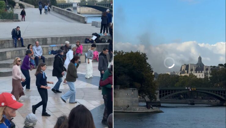 Paris’in iki farklı yüzü: Bir yanda dans, diğer yanda yangın!