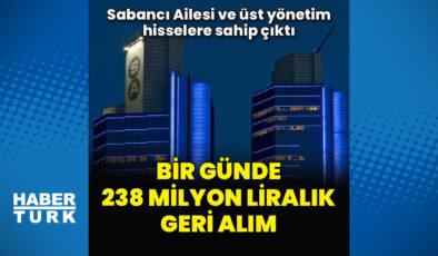 Sabancı Holding’de 1 günde 238 milyon liralık geri alım