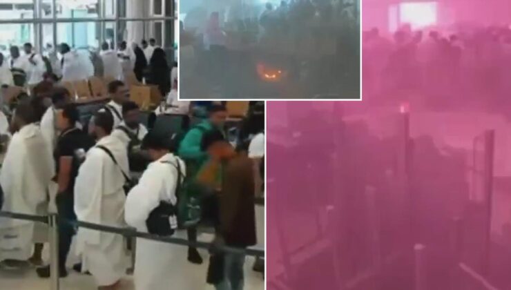 Umreciler uçuşa hazırlanırken havalimanına füze yağdı